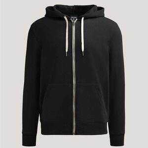 True Classic Fleece Full Zip Hoodie Men's Large Black French Terry Casual NWOT